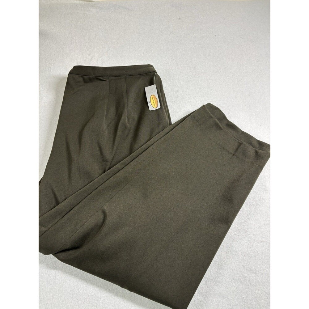 Talbots Women's Dress Pants Size 18WP Green Partial Elastic Waist $88 NEW 347